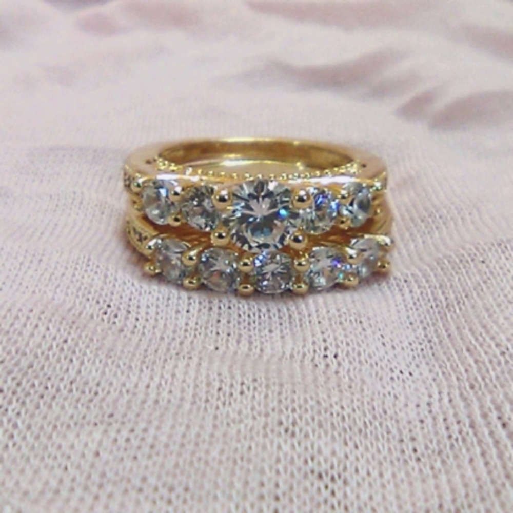 Gold diamond ring set 10k